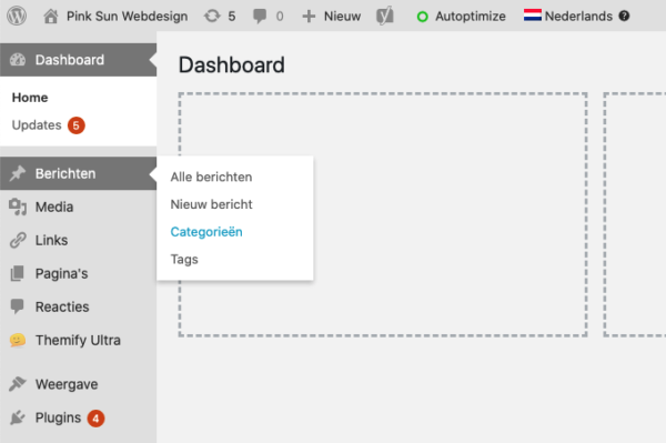 Tutorial categorieën aanmaken in Wordpress | Pink Sun Webdesign | Den Haag